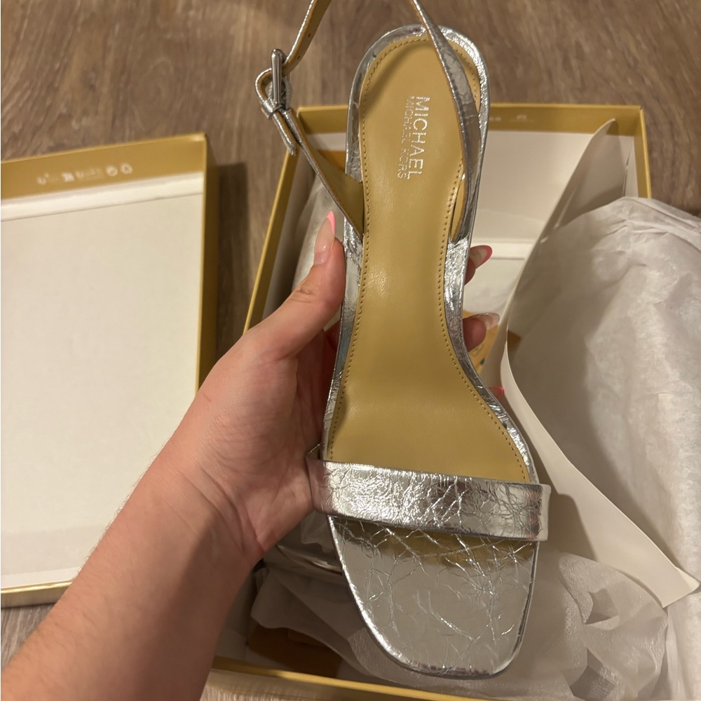 Kasia Metallic Leather Heeled Sandal